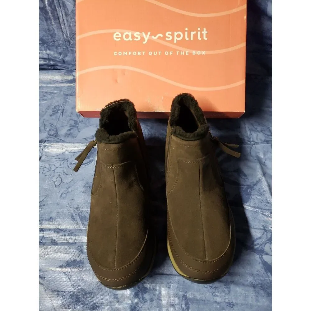 Easy Spirit Women's Epic Ankle Boot, Dark Brown , Leather‎ upper ,6 Wide
